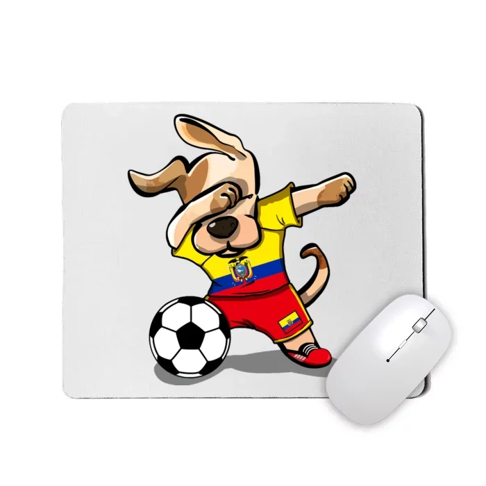 Dabbing Dog Ecuador Soccer Ecuadorean Flag Football Lovers Mousepad