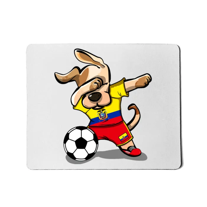 Dabbing Dog Ecuador Soccer Ecuadorean Flag Football Lovers Mousepad