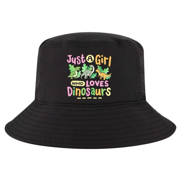 Dinosaur Dinosaurs Expert Just A Girl Who Loves Dinosaurs Cool Comfort Performance Bucket Hat