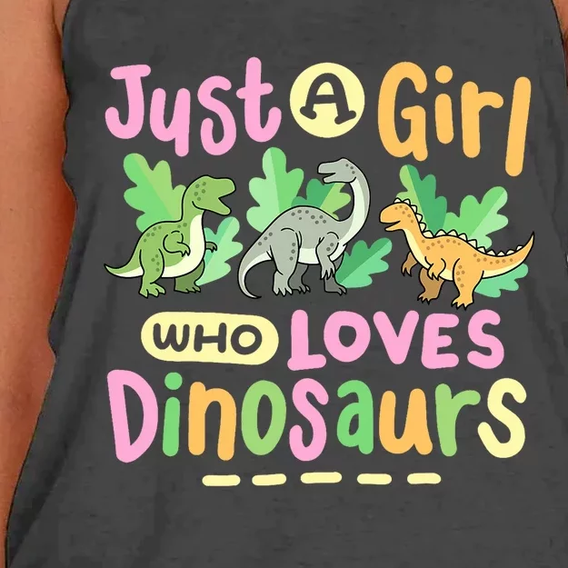 Dinosaur Dinosaurs Expert Just A Girl Who Loves Dinosaurs Women's Knotted Racerback Tank