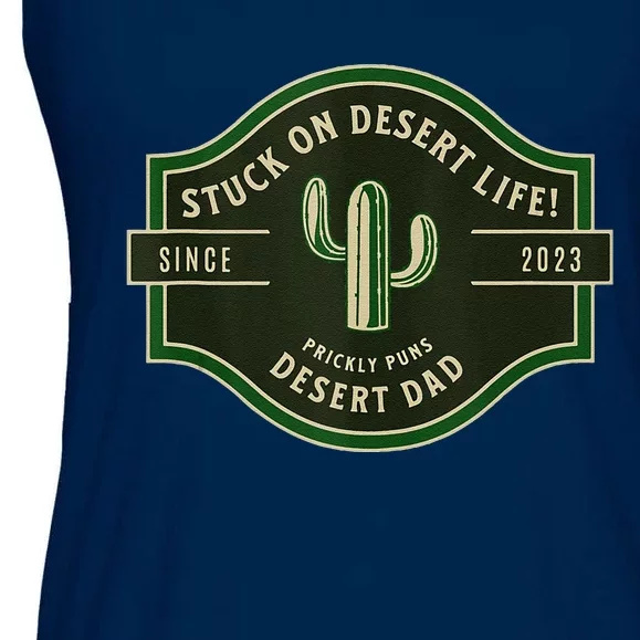 Desert Dad Fun Logo Embrace The Heat With Humor! Ladies Essential Flowy Tank