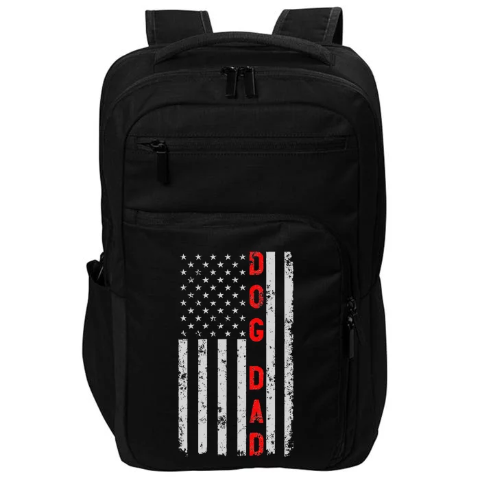 Dog Dad Fathers Day Vintage Patriotic American Flag Impact Tech Backpack