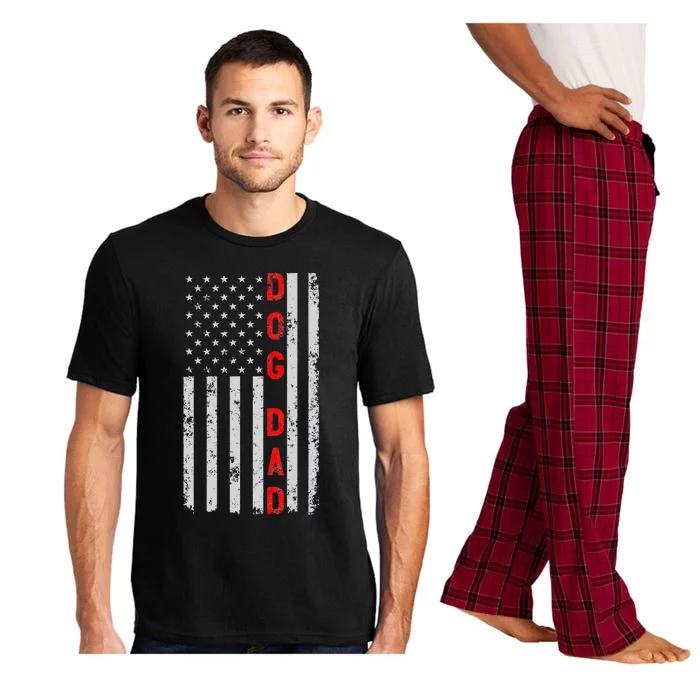 Dog Dad Fathers Day Vintage Patriotic American Flag Pajama Set