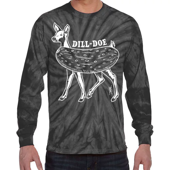 Dill Doe Funny Inappropriate Party Naughty Reindeer She Tie-Dye Long Sleeve Shirt