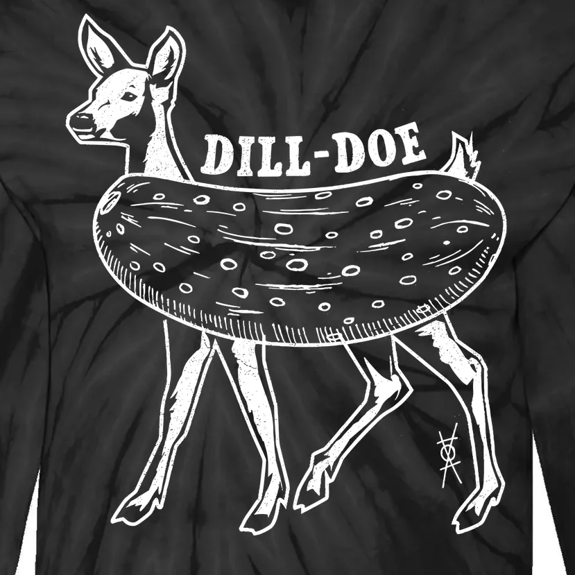 Dill Doe Funny Inappropriate Party Naughty Reindeer She Tie-Dye Long Sleeve Shirt