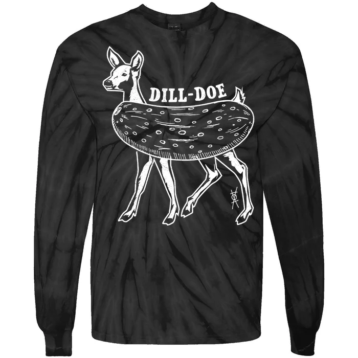 Dill Doe Funny Inappropriate Party Naughty Reindeer She Tie-Dye Long Sleeve Shirt