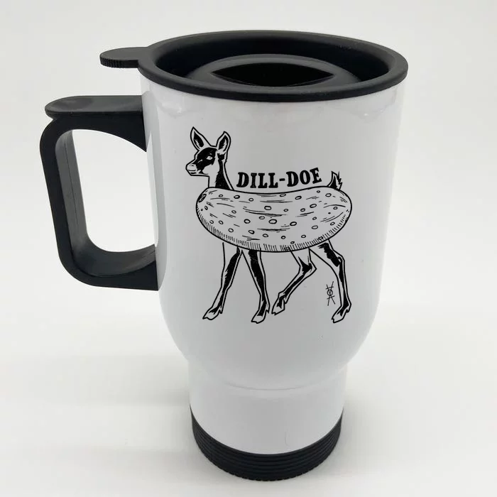 Dill Doe Funny Inappropriate Party Naughty Reindeer She Front & Back Stainless Steel Travel Mug