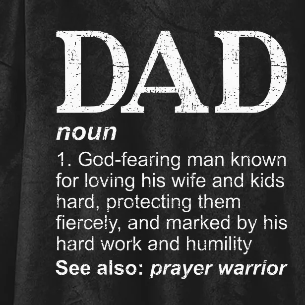 DAD Definition Fathers Day Daddy Christian Dad Hooded Wearable Blanket