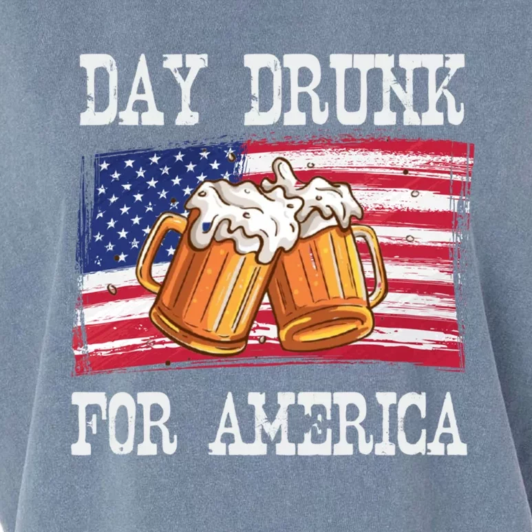 Day Drunk For America Funny Day Ing 4th July Gift Garment-Dyed Women's Muscle Tee