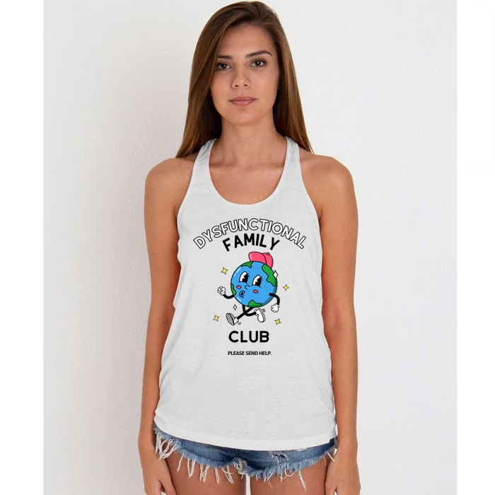 Doublecrossco Dysfunctional Family Club Women's Knotted Racerback Tank