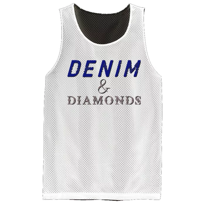 Denim & Diamonds Fun Mesh Reversible Basketball Jersey Tank