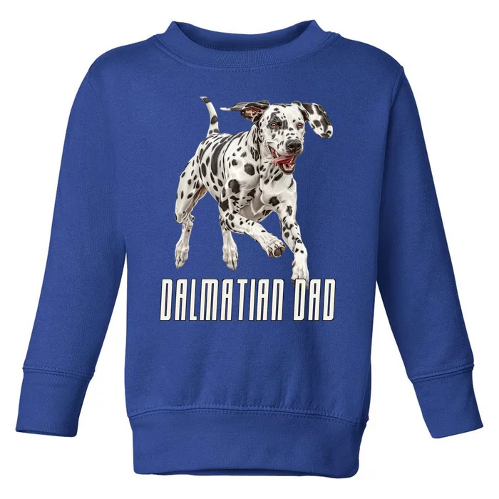 Dalmatian Dad Father Parent Dal Dog Running Cute Adorable Cute Gift Toddler Sweatshirt