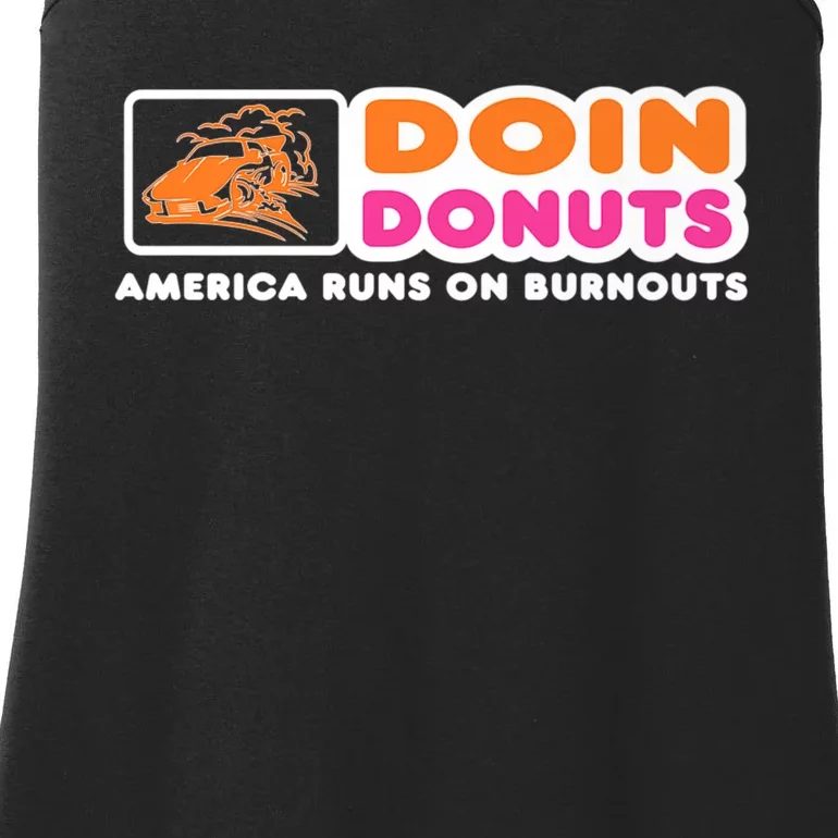 Doin Donuts Funny Burnout Racing Car Enthusiast Ladies Essential Tank