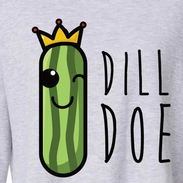 Dill Doe Funny Pickles Puns And Fun Distressed Gift Cropped Pullover Crew