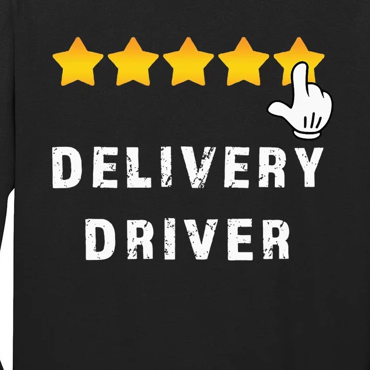 Delivery Driver Five Star Food Dash Grub Grocery Tall Long Sleeve T-Shirt