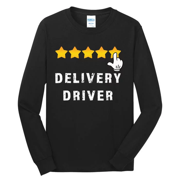 Delivery Driver Five Star Food Dash Grub Grocery Tall Long Sleeve T-Shirt