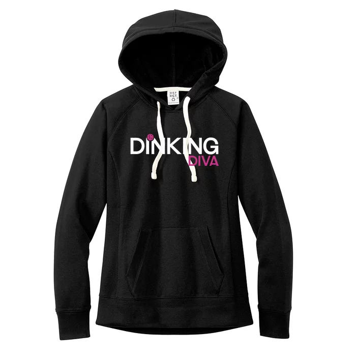 Dinking Diva Funny Pickleball Breast Cancer Awareness Gift Women's Fleece Hoodie