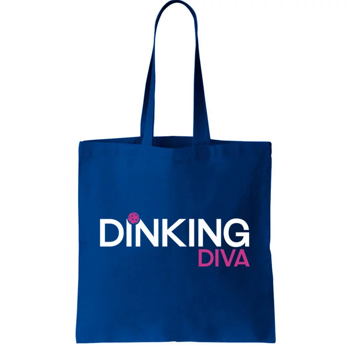 Dinking Diva Funny Pickleball Breast Cancer Awareness Gift Tote Bag