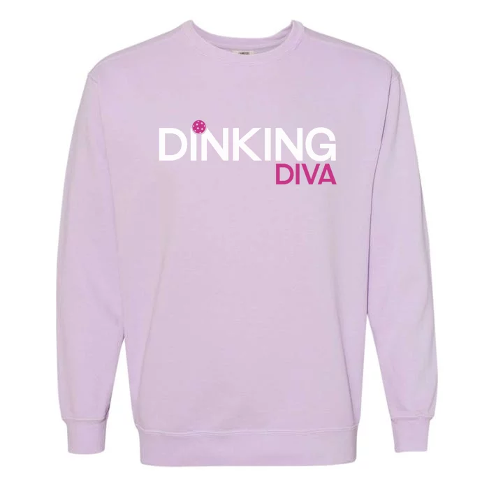 Dinking Diva Funny Pickleball Breast Cancer Awareness Gift Garment-Dyed Sweatshirt