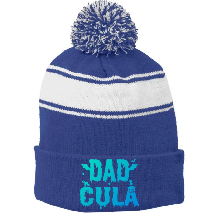 Dadcula Dad Father Halloween Gift Stripe Pom Pom Beanie