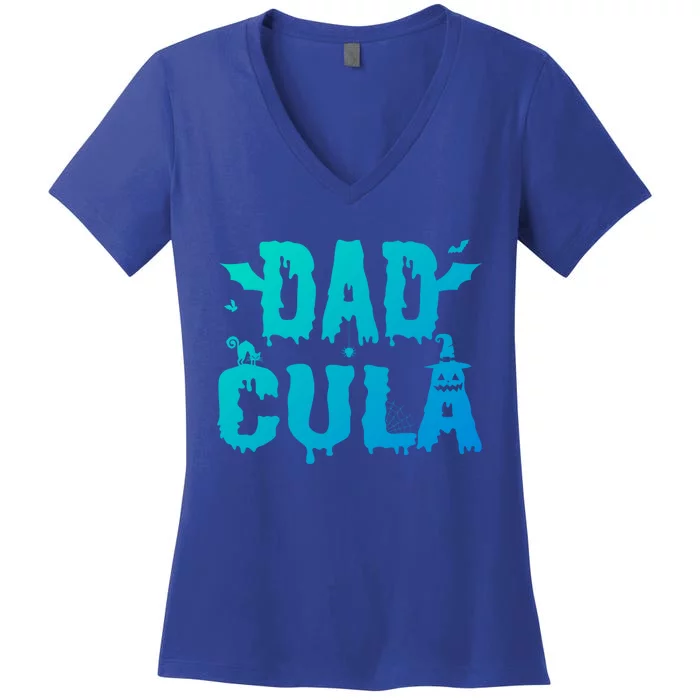 Dadcula Dad Father Halloween Gift Women's V-Neck T-Shirt