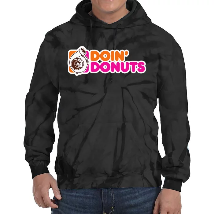 Doin Donuts Funny Racing & Drift Car Enthusiast Tie Dye Hoodie