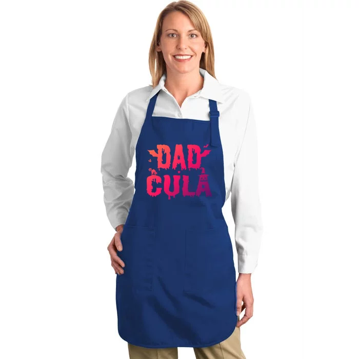 Dadcula Dad Father Halloween Gift Full-Length Apron With Pocket