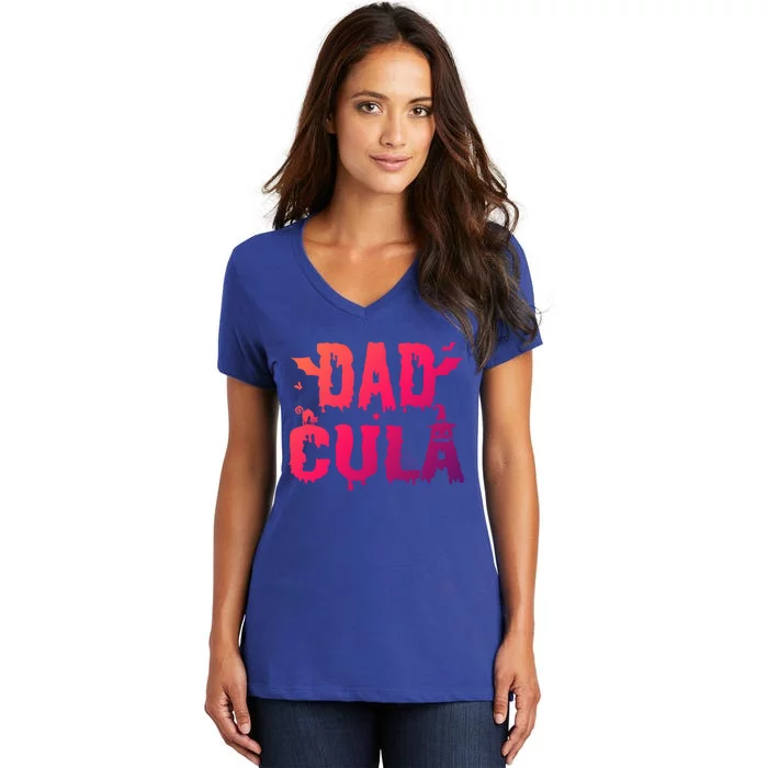 Dadcula Dad Father Halloween Gift Women's V-Neck T-Shirt