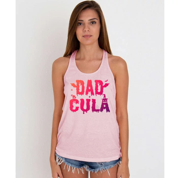 Dadcula Dad Father Halloween Gift Women's Knotted Racerback Tank