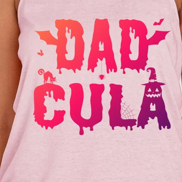 Dadcula Dad Father Halloween Gift Women's Knotted Racerback Tank