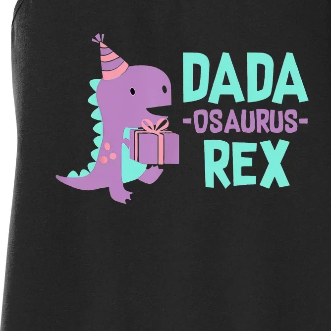 Dada Dinosaur Family Matching Birthday Party Daughter Women's Racerback Tank