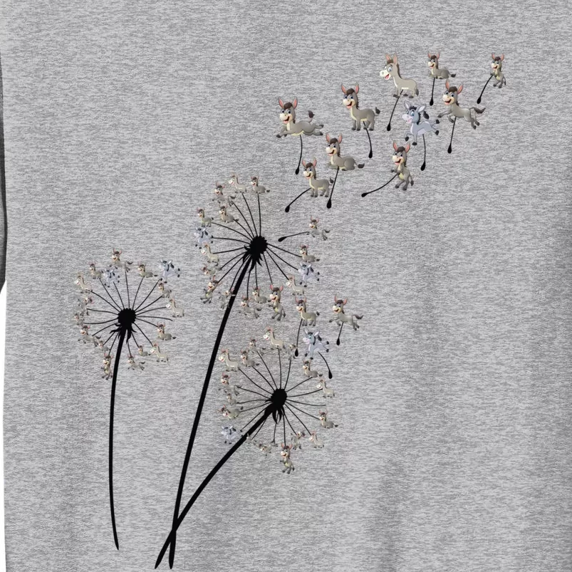 Dandelion Donkey Flower Floral Donkey Tree Lover Gift Tall Sweatshirt