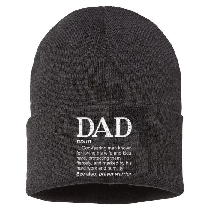 DAD Definition Father's Day Daddy Christian Dad Sustainable Knit Beanie