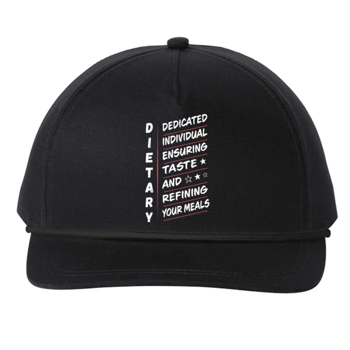 Dietary Definition Food Service Dietary Week Appreciation Snapback Five-Panel Rope Hat