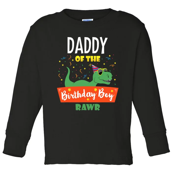 Daddy Dinosaur Funny Cute Birthday Boy Family Matching Dino Toddler Long Sleeve Shirt