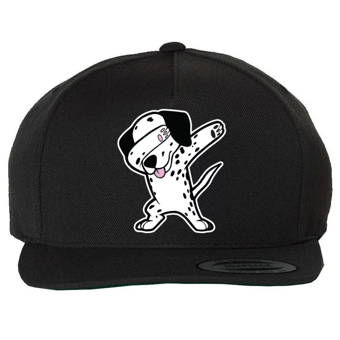 Dalmatian Dabbing Funny Dalmation Dab Dog Dance Wool Snapback Cap