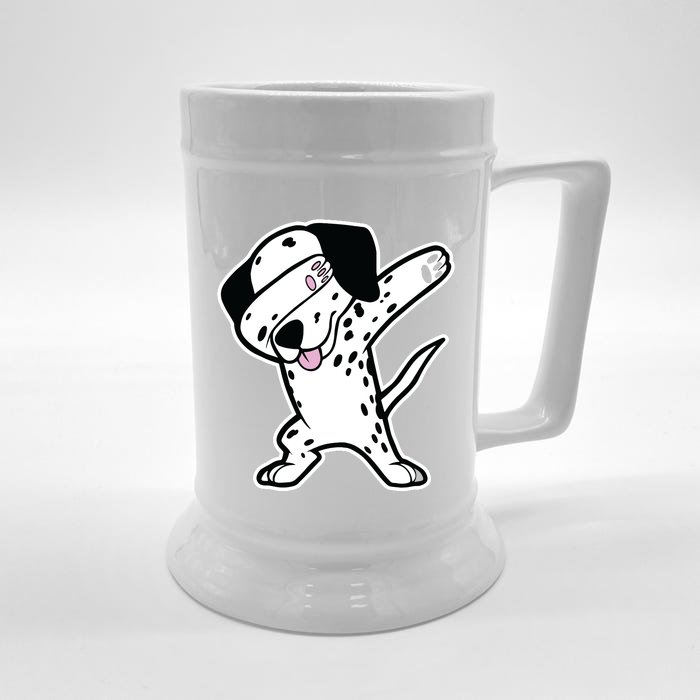 Dalmatian Dabbing Funny Dalmation Dab Dog Dance Front & Back Beer Stein