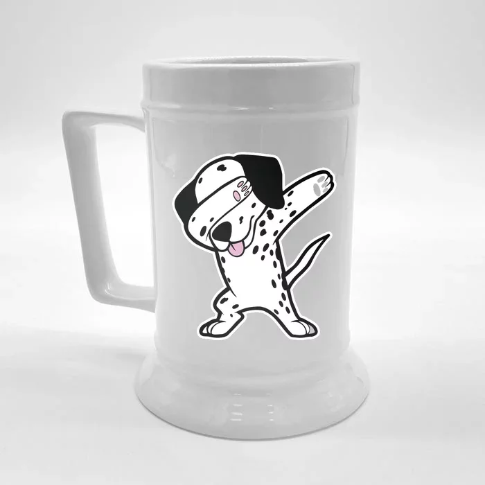 Dalmatian Dabbing Funny Dalmation Dab Dog Dance Front & Back Beer Stein