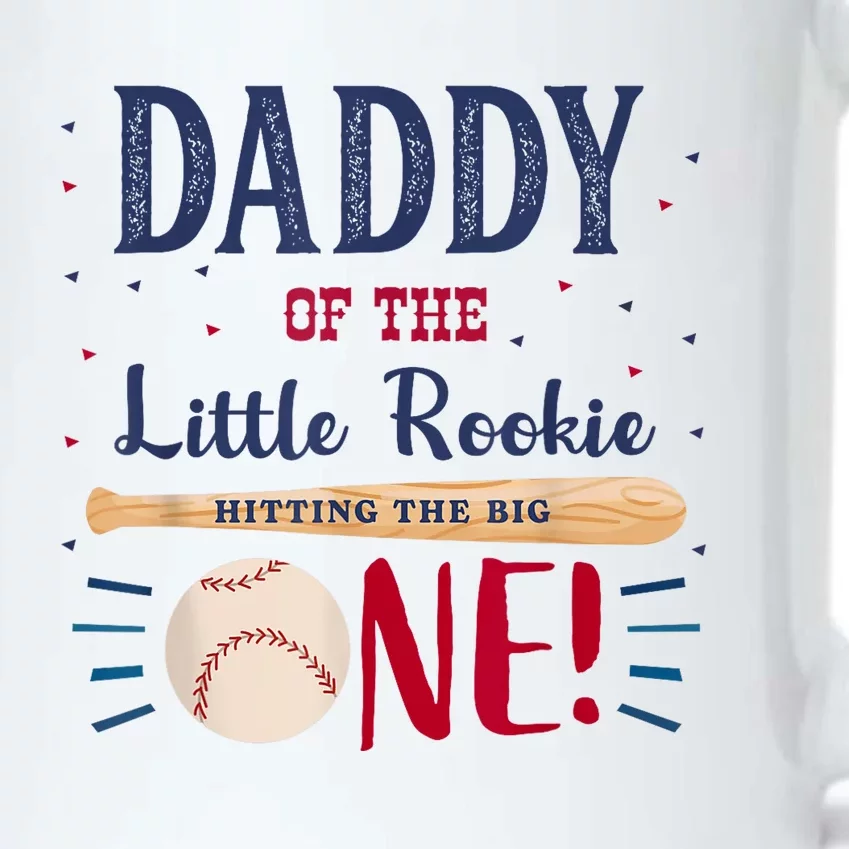 Daddy Dad First Birthday Little Rookie Baseball The Big One Black Color Changing Mug