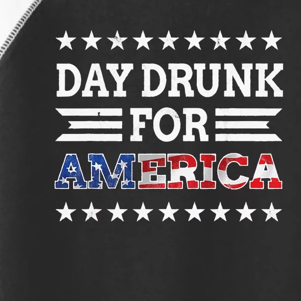 Day Drunk for America USA Patriotic Beer Lover 4th of July Toddler Fine Jersey T-Shirt