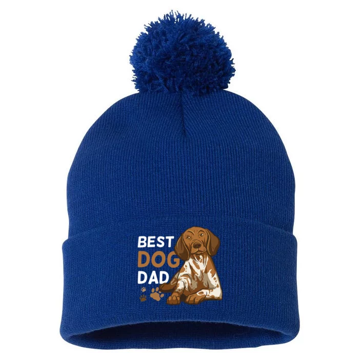 Dog Dad For Fathersday Ll Father Gift Pom Pom 12in Knit Beanie