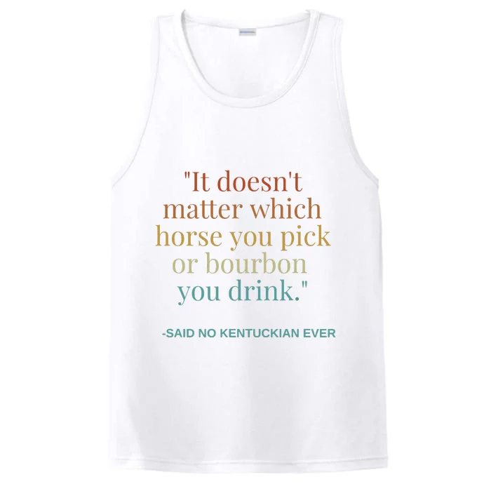 Derby Day Funny Bourbon Lovers Horse Racing Performance Tank