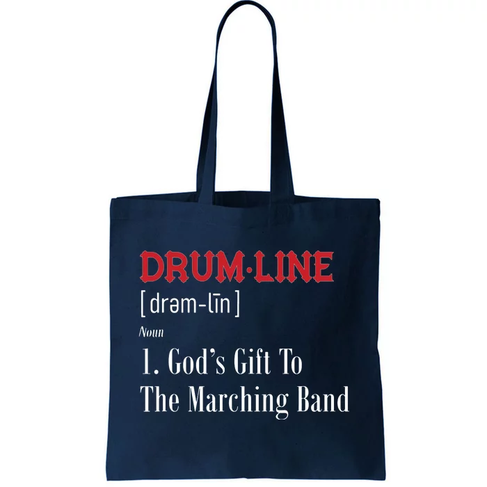 Drumline Definition For Percussion Players Tote Bag