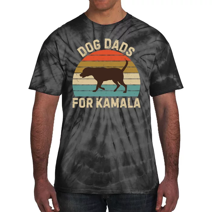 Dog Dads For Kamala Harris 2024 Chocolate Lab Dad Tie-Dye T-Shirt