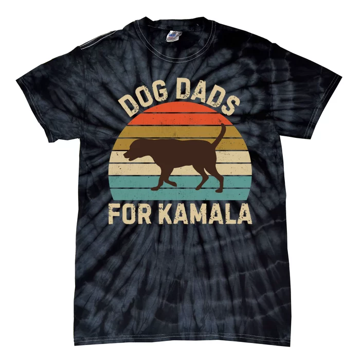 Dog Dads For Kamala Harris 2024 Chocolate Lab Dad Tie-Dye T-Shirt