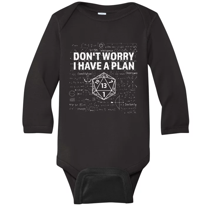 Dungeons D20 Fail RPG Fumble Funny Gamer Baby Long Sleeve Bodysuit