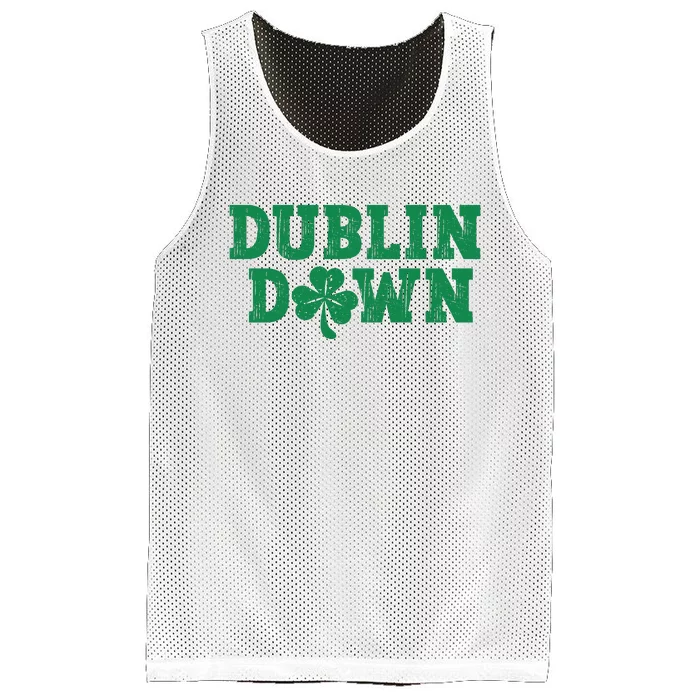 Dublin Down Funny St Patricks Day Mesh Reversible Basketball Jersey Tank