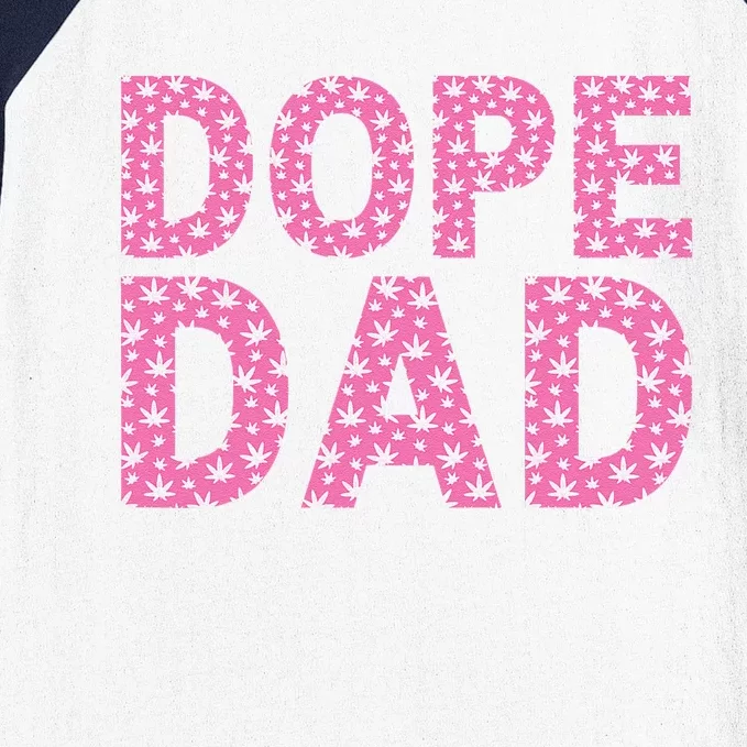 Dope Dad Funny Weed Fathers Day Smoking Father Daddy Baseball Sleeve Shirt