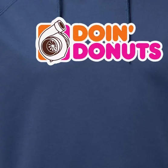 Doin Donuts Funny Racing & Drift Car Enthusiast Performance Fleece Hoodie