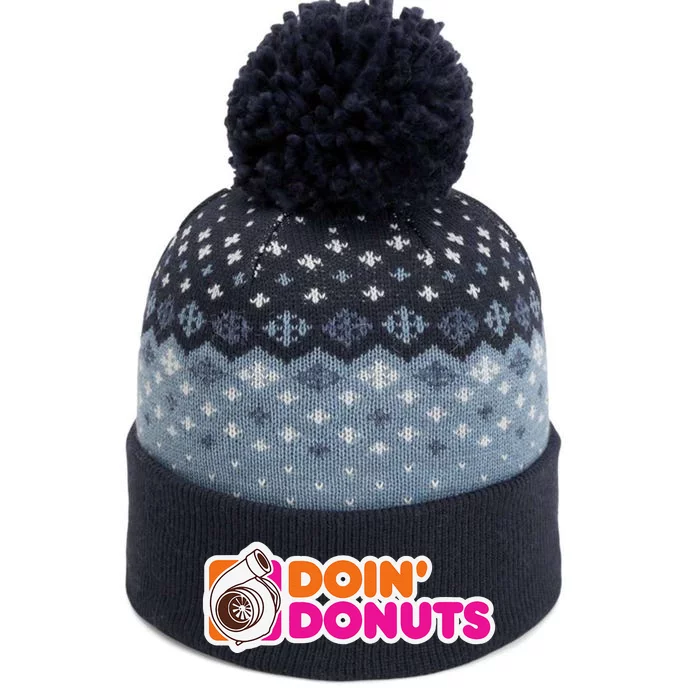 Doin Donuts Funny Racing & Drift Car Enthusiast The Baniff Cuffed Pom Beanie